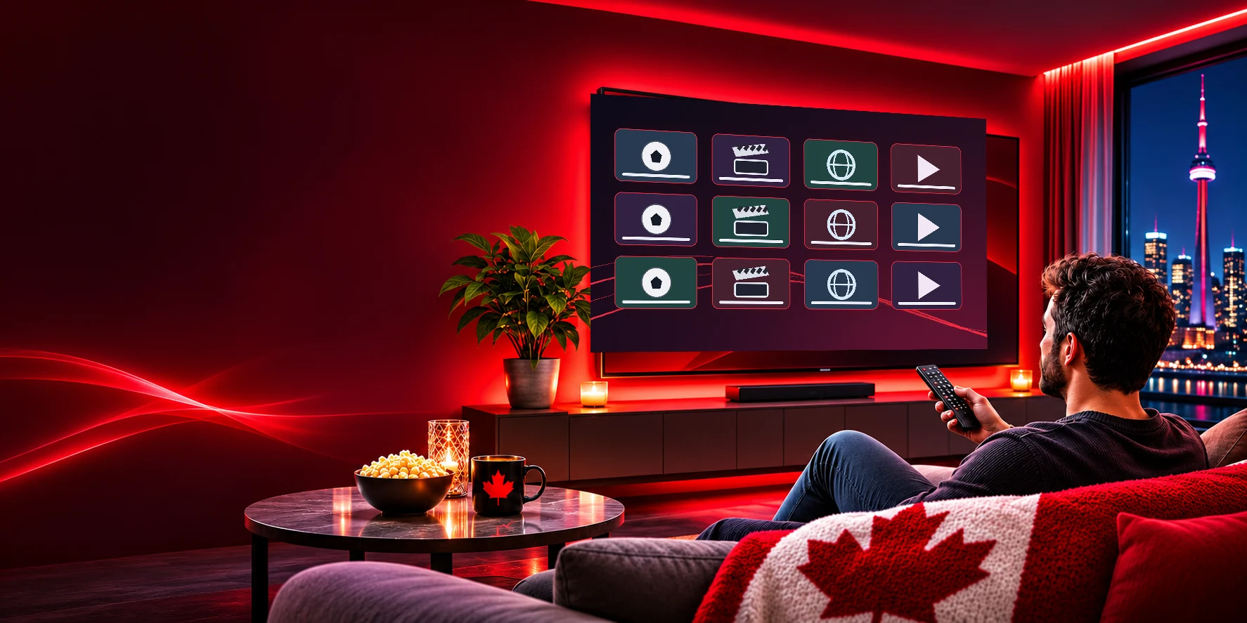 IPTV with channels lineup including sports, news, movies and kids